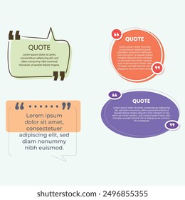 quote box frame bubble speech modern blue abstract cartoon set premium template collection