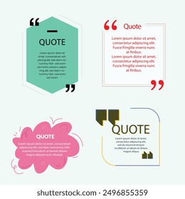 quote box frame bubble speech modern blue abstract cartoon set premium template collection