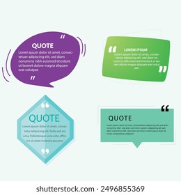 quote box frame bubble speech modern blue abstract cartoon set premium template collection