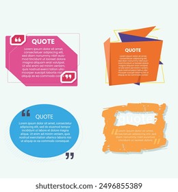 quote box frame bubble speech modern blue abstract cartoon set premium template collection