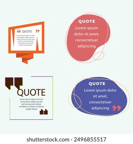 Caja de cotización Marco de burbuja de discurso moderno azul abstracto conjunto de dibujos animados colección de Plantilla premium