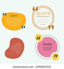 quote box frame bubble speech modern blue abstract cartoon set premium template collection