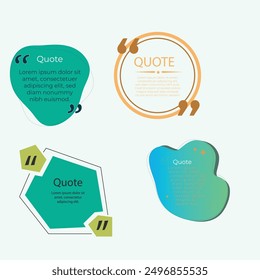 quote box frame bubble speech modern blue abstract cartoon set premium template collection