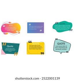 quote box frame bubble speech modern color set premium vector template collection