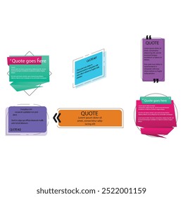 quote box frame bubble speech modern color set premium vector template collection
