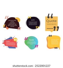 quote box frame bubble speech modern color set premium vector template collection