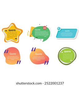 quote box frame bubble speech modern color set premium vector template collection