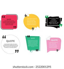 quote box frame bubble speech modern color set premium vector template collection