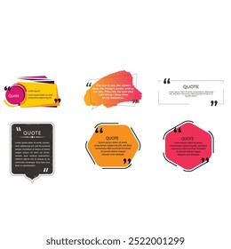 quote box frame bubble speech modern color set premium vector template collection