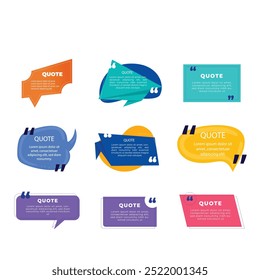 quote box frame bubble speech modern color set premium vector template collection