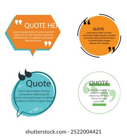 quote box frame bubble speech retro vintage color set premium vector template collection