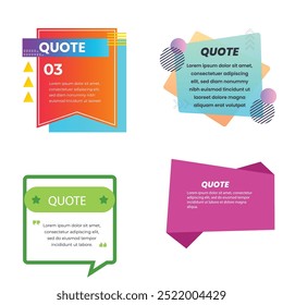 quote box frame bubble speech retro vintage color set premium vector template collection