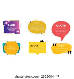 quote box frame bubble speech retro vintage color set premium vector template collection