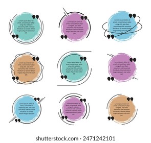 Quote box frame circle abstract texture template 