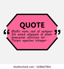 Quote box frame, Quote box icon. Texting quote boxes. Blank template quote text info design boxes quotation bubble blog quotes symbols. Creative vector banner illustration.