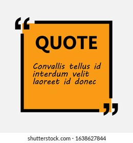Quote box frame, Quote box icon. Texting quote boxes. Blank template quote text info design boxes quotation bubble blog quotes symbols. Creative vector banner illustration.