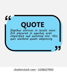 Quote box frame, Quote box icon. Texting quote boxes. Blank template quote text info design boxes quotation bubble blog quotes symbols. Creative vector banner illustration.