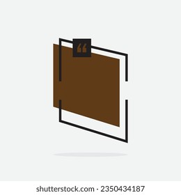 Quote box frame. Quote box icon. Texting quote box. Blank background. Vector illustration