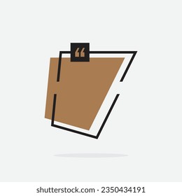 Quote box frame. Quote box icon. Texting quote box. Blank background. Vector illustration