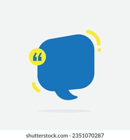 Quote box frame. Quote box icon. Texting quote box. Blank template quote text info design box quotation bubble blog quot symbol. Creative vector banner illustration.