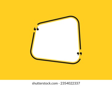 icono de cuadro de comillas, comillas de texto, burbuja de voz con comillas. marcos de comillas de línea - banner de burbuja de presupuesto con marco vacío