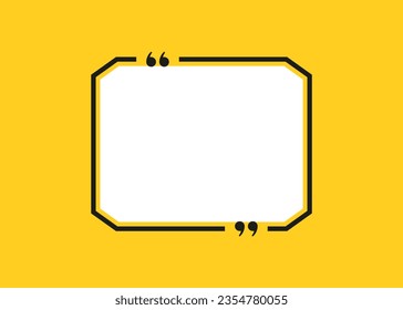 quote box frame icon, texting quotes boxes speech bubble with quotation marks. line quote frames - quotation bubble banner with empty frame