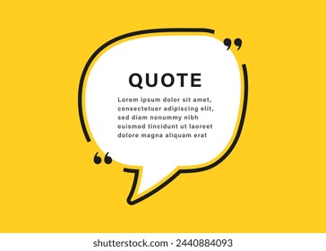 quote box frame icon, texting quotes boxes speech bubble with quotation marks. line quote frames - quotation bubble banner with chat bubble frame