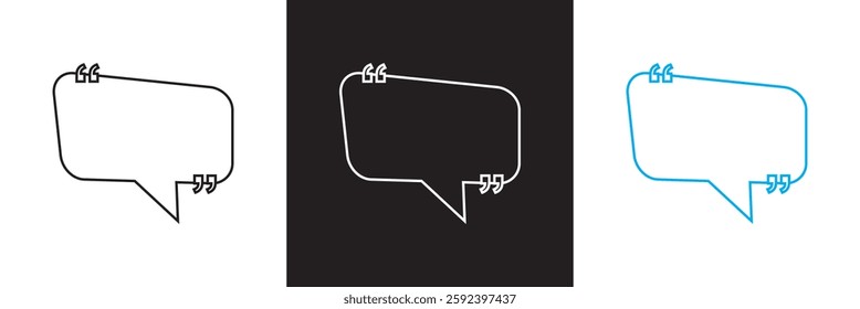 Quote box frame.  Isolated on white and black background. Vector illustration. EPS 10