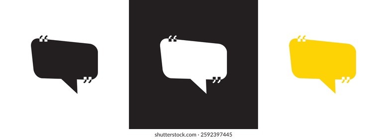 Quote box frame.  Isolated on white and black background. Vector illustration. EPS 10