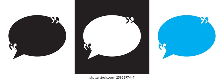 Quote box frame.  Isolated on white and black background. Vector illustration. EPS 10