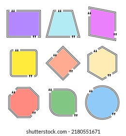 Quote box frame on white background