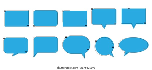 quote box frame, post text quotes, empty template fields, designer fields, quote bubble blog icons, bubble blog quote icons