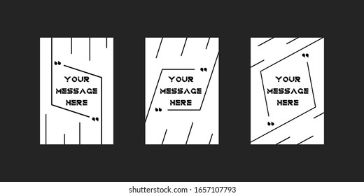Quote box frame. Set of colored backgrounds with quote forms design for the cover, flyer, poster, brochure, typography or other printing products. Template Vector Set.