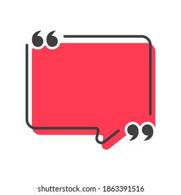 Quote box frame. Quote box and speech bubble templates set. isolate on white background.