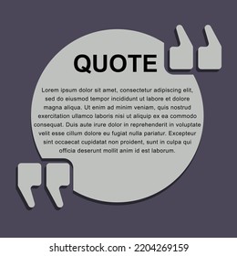 Quote box frame template design. Easy editable stroke. Vector illustration. EPS 10