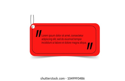 quote box frame template with price tag design style isolated