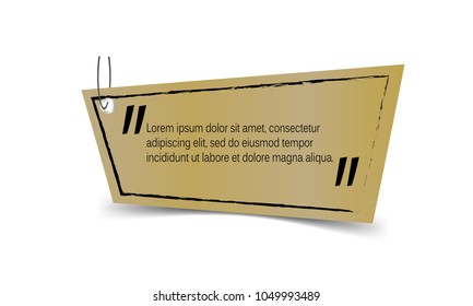 quote box frame template with price tag design style isolated