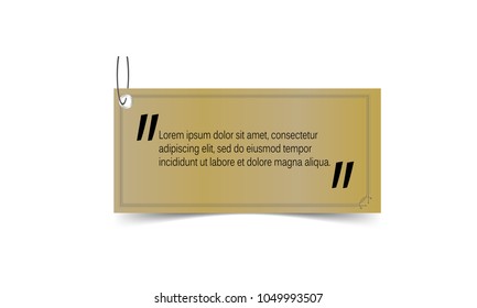quote box frame template with price tag design style isolated