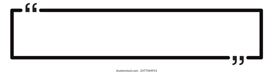 Quote box frame. Text blog information block icon .Quote info box quotation icon. vector illustration.