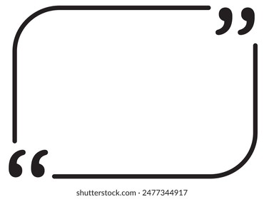 Quote box frame. Text blog information block icon .Quote info box quotation icon. vector illustration.