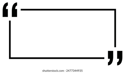 Quote box frame. Text blog information block icon .Quote info box quotation icon. vector illustration.