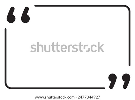 Quote box frame. Text blog information block icon .Quote info box quotation icon. vector illustration.