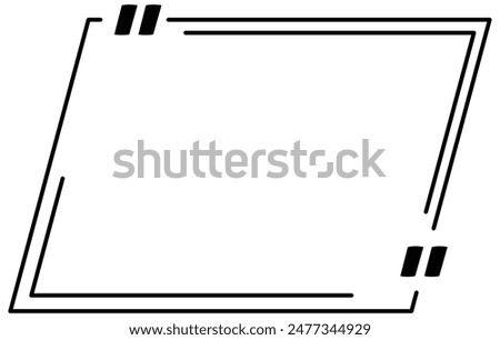 Quote box frame. Text blog information block icon .Quote info box quotation icon. vector illustration.