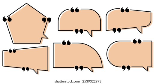 Quote box frame, quote box vector  icon. Speech Bubble set.  Speak bubble text, cartoon chatting box , vector illustration eps 10. 