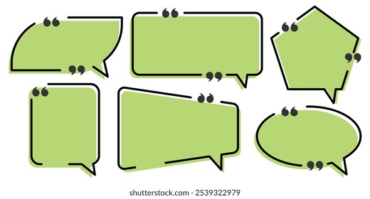 Quote box frame, quote box vector  icon. Speech Bubble set.  Speak bubble text, cartoon chatting box , vector illustration eps 10. 