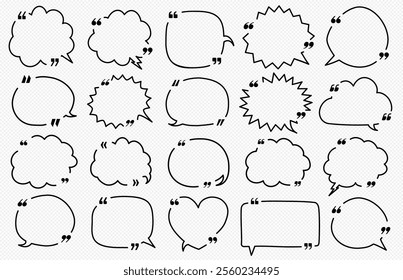 Quote box frame vector set empty line style