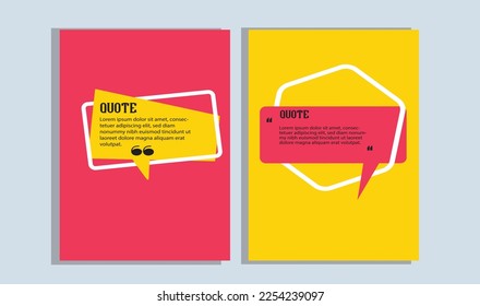 Quote box frame,Quote box icon. Texting quote boxes. Blank template quote text info design boxes quotation bubble blog quotes symbols. Creative vector banner