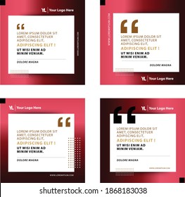 Quote Box Frames Set, Speech Bubble Textbox, Quotation, Comment Frame. Citation Boxes Isolated. Template Quote Icon For Blog Post, Description, Bracket Text. Set Of Blank Border. Vector Eps10