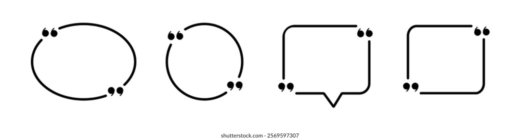 Quote box frames vector icons set