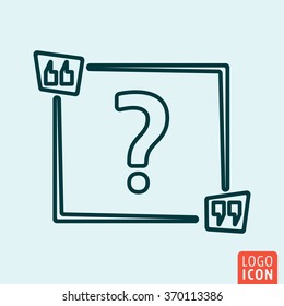Quote box Icon logo line flat design. Vector illustration.